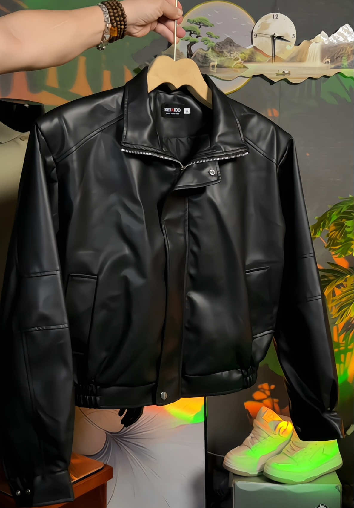 Áo Khoác da dài tay cổ bẻ SEIXIDO Leather Jacket Màu Nâu & Đen Phong cách thời trang dáng BOXY #aokhoacda #aokhoacboxy #aokhoacnam #aokhoacdanam #xuhuong 