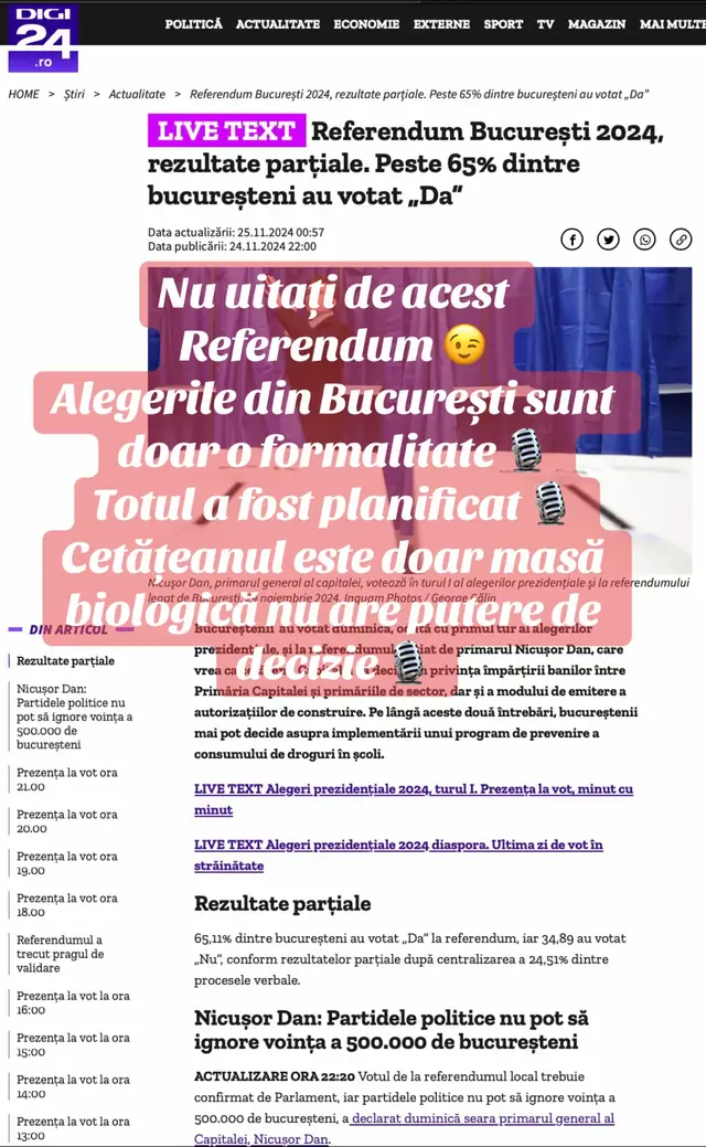 Nu uitați de acest Referendum 😉  Alegerile din București sunt doar o formalitate 🎙️  Totul a fost planificat 🎙️ Cetățeanul este doar masă biologică nu are putere de decizie 🎙️#tiktokromania #adevar #respect #dreptate 