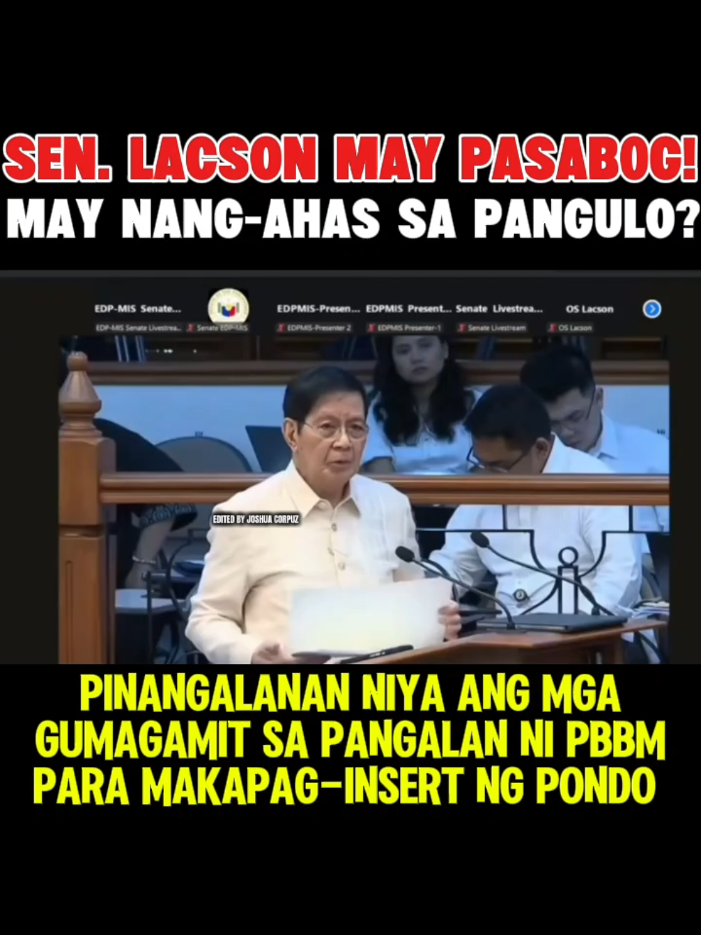 SEN. LACSON MAY NAKAKAGULAT NA PASAB0G!! PINANGALANAN NIYA ANG MGA UMANO'Y NANGGAGAMIT SA PANGALAN NI PBBM 