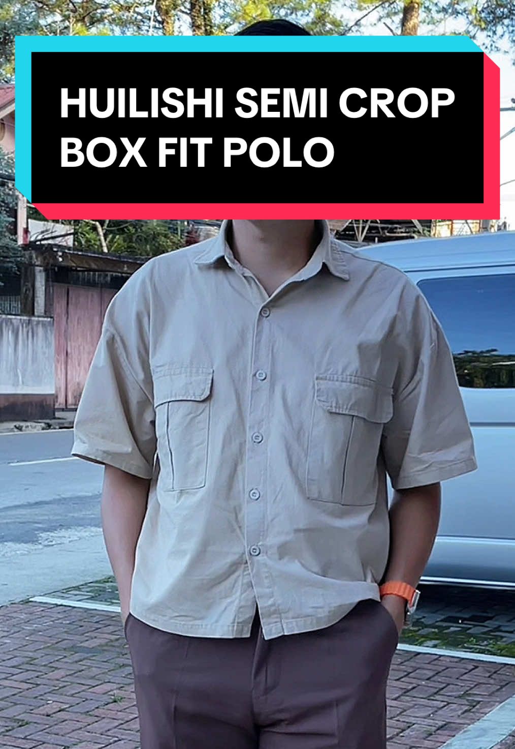SEMI CROPPED POLO  #huilishi #polo #croppolo #polooutfit #OOTD 