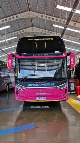 YTTA yang tronton tronton aja. Mario Merlin bawa Scania K410CB Euro 5 dengan bodi Laksana SR3 Neo Suites Class yang datang kayak bilang, minggir dulu. Kabin rapi, cahaya lembut, dan kursi Suites Class yang bikin nyaman selama perjalanan. Standar kenyamanan dan keamanan Laksana tetap kerasa dari depan sampai belakang. Unit ini turun buat satu hal. Nyari perhatian. Dan pasti dapet. #Laksana #LaksanaBus #KaroseriLaksana #MarioMerlinJaya 