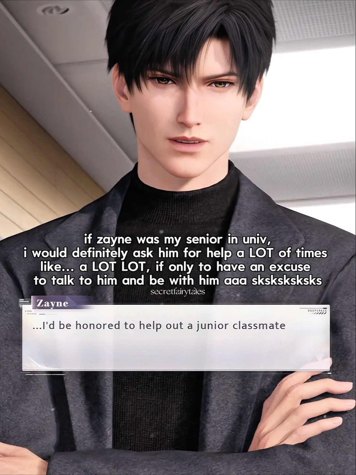 his eyes really went 👁👄👁 haha cutie #zayne #zayneloveanddeepspace #loveanddeepspace #lads 