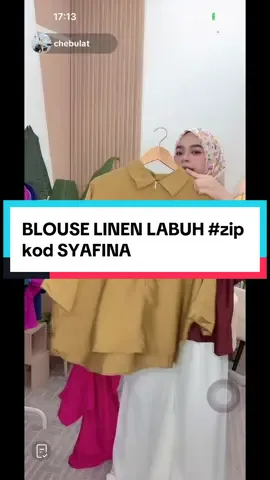 BLOUSE LINEN LABUH #zip kod SYAFINA #blousecantik #fyppppppppppppppppppppppp #jomgrabsekarang 