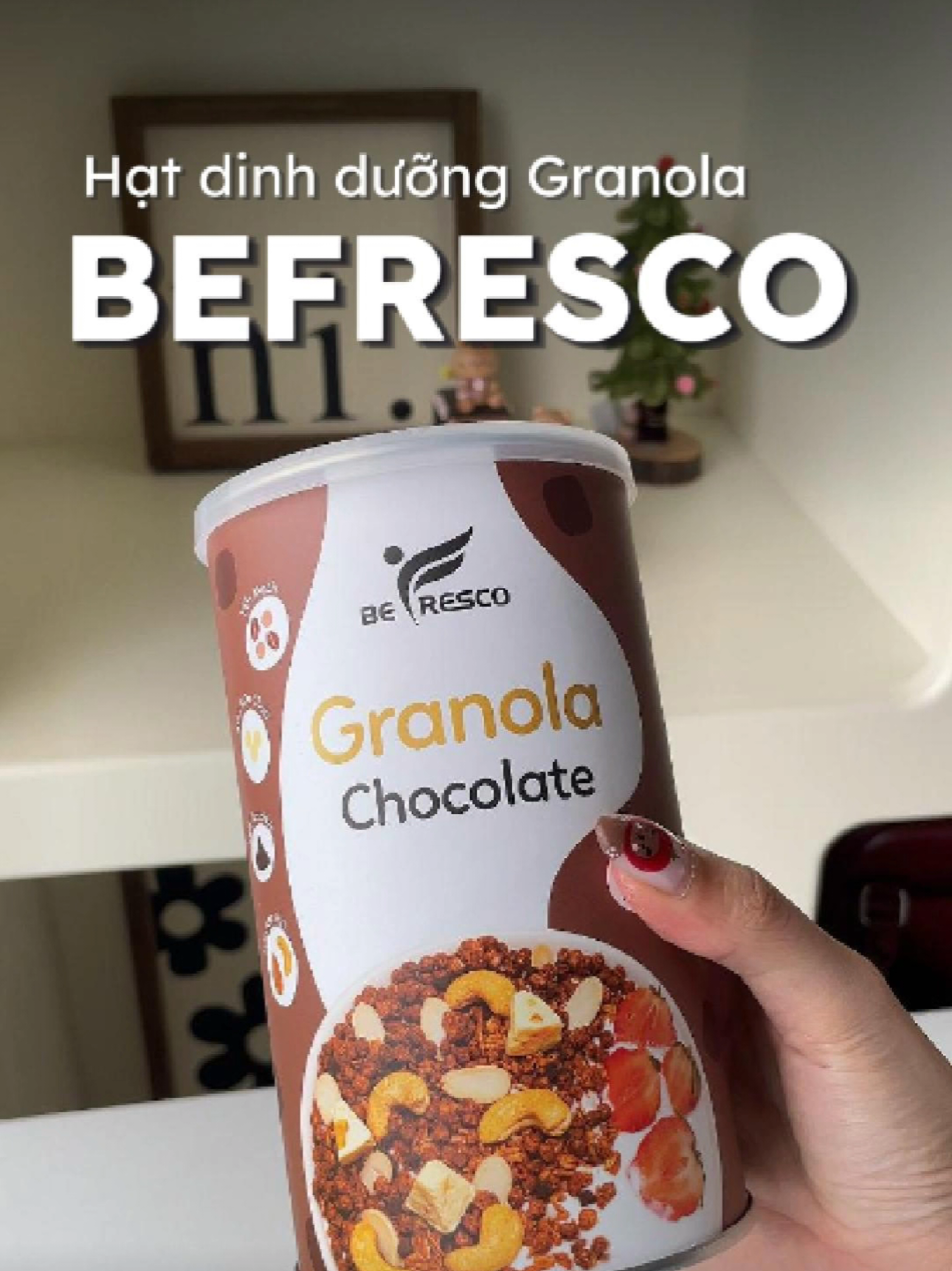 Review hạt granola vị chocolate của Befresco #review #tienpandadaily #healthyfood #granola #befresco 