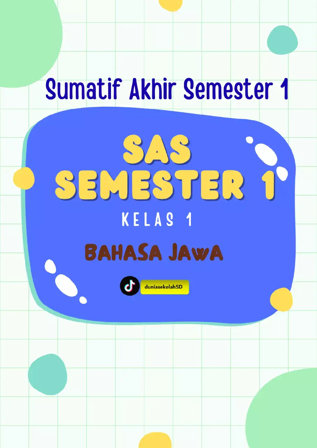 Soal Sumatif Akhir Semester Kelas 1 Semester 1 Bahasa Jawa #sas #sumatifakhirsemester #semester1 