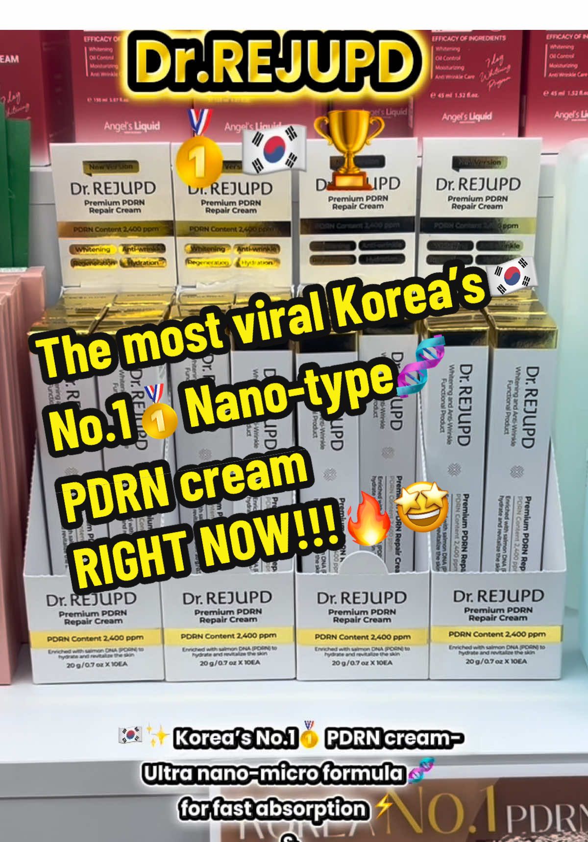 🇰🇷✨ Korea’s No.1 Nano Type PDRN Cream — Dr. REJUPD 💛 With its ultra nano-micro molecular formula 🧬, it absorbs fast ⚡ and deeply hydrates 💧 for smooth, glowing skin 🌿💖 Experience real skin repair and glow-up with Dr. REJUPD 💫 #DrREJUPD  #PDRNcream #KBeauty #KoreanSkincare  #rejuall 