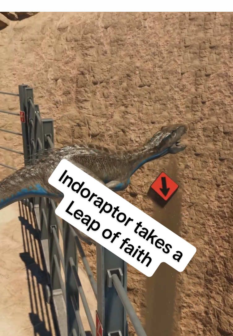 Indoraptor takes a leap of faith | Jurassic World Evolution 3 #jurassicworld #dinosaur #jurassicpark #jurassicworldevolution3 #gaming 