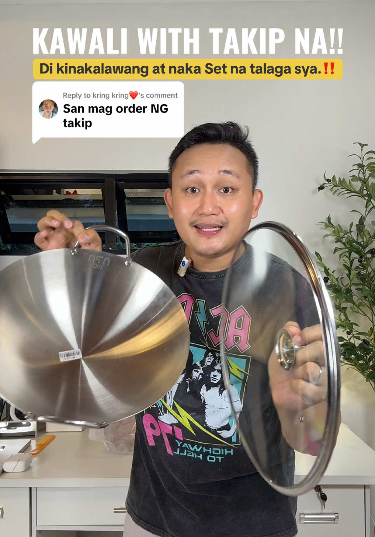 Replying to @kring kring❤️ Kawali with takip na po ito. Kaya meron na po kasama talagang takip ang frying pan kapag bibili po kayo. #nonstickpan #fryingpan #pan #wokpan #cookwareset 