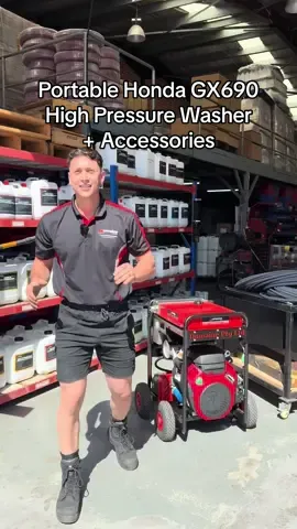 Portable Honda GX690 high pressure washer for commercial brick cleaning with pressure cleaning accessories! 🐎 #bricktok #pressurecleaning #pressurewashing #pressurewasher #softwash 