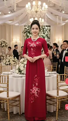 A23 ĐỎ ĐÔ - ÁO DÀI LỤA THÊU [Co Giãn Nhẹ, Thấm Hút] Nữ Màu Đỏ Women Dress#aodaitruyenthong #aodaithietke #aodaivietnam #aodai #aodaitrungnien 