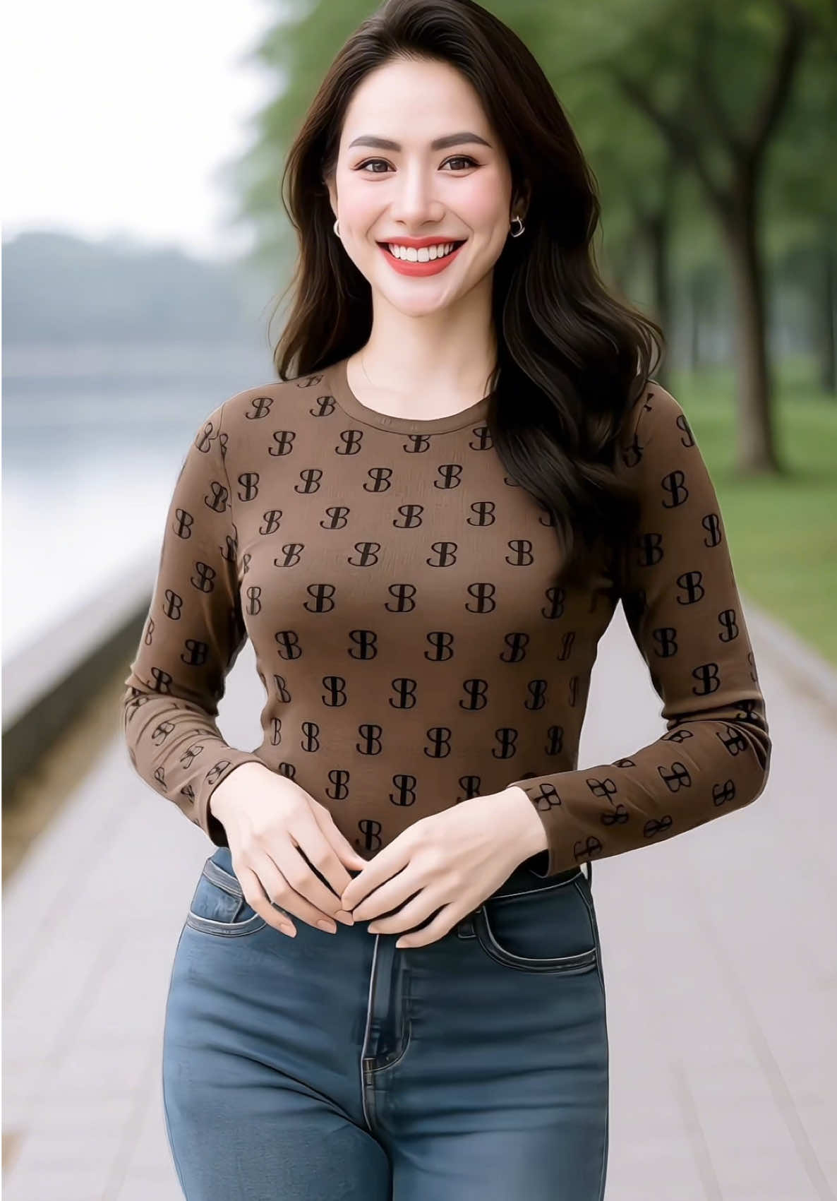 Outfit thu đông đơn giản vẫn xinh với chiếc áo thun dài tay #thoitrangtrungnien #thoitrangnu #aothun #aothundaitay #xuhuong  @Huyền Yêu Thời Trang  @Huyền Yêu Thời Trang  @Huyền Yêu Thời Trang 