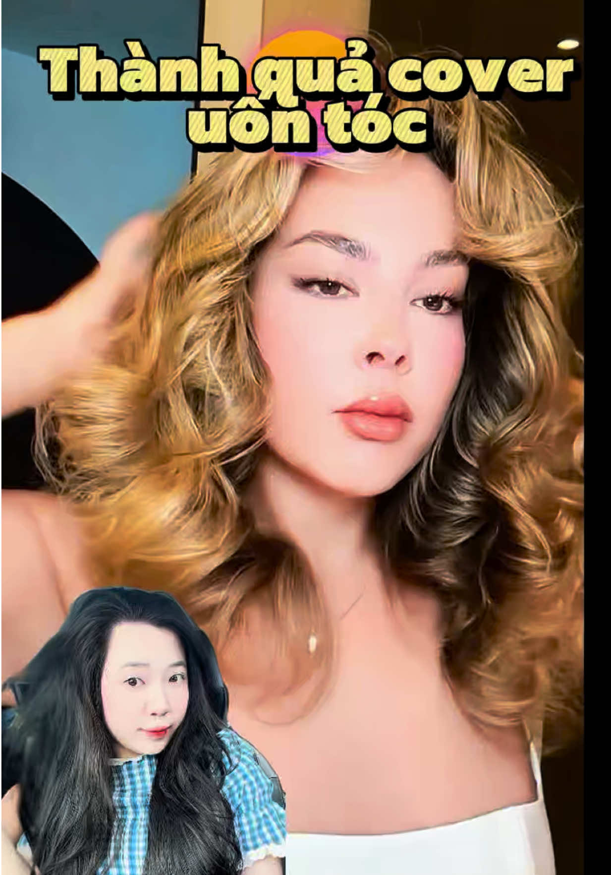 Thành quả cover uốn tóc bằng lô uốn hoăc tất #huynhlien1999 #toc #goodforhair 