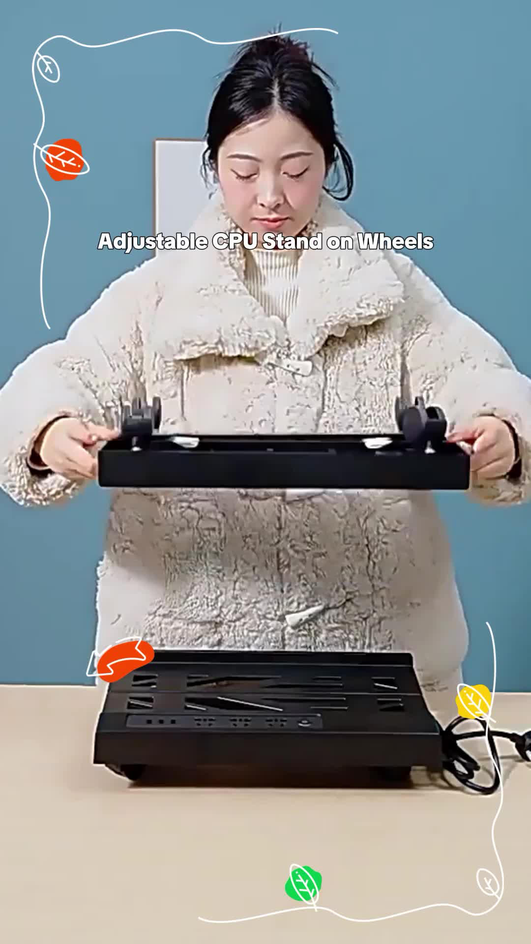 This computer stand makes it easier to move your computer when you need to tidy up.#pcholder #pcstand #systemunit #pcsetup#cpustand#fyp 