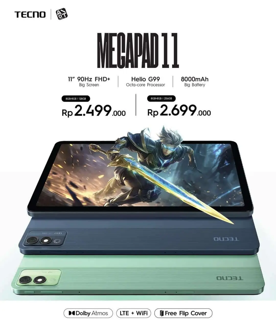 kapan lagi tablet 2jutaan  dapet batre jumbooo 8000mAh dan suport kartu  #tecnopromotor #tecnojabarjateng #megapad11 #tecnoindonesia #tablet 