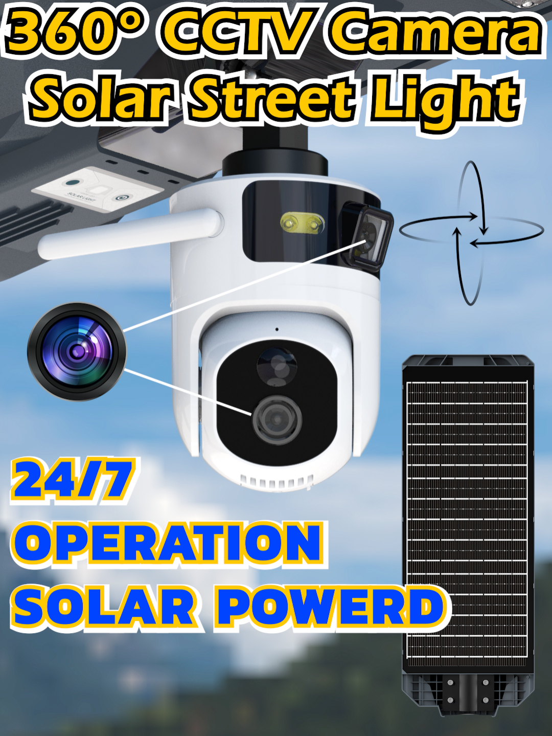 SUNC CCTV Solar Light: with 2 HD cameras, Radar Sensor, Solar powered, 24/7 Operation, 360° Rotation, Multi-functional Surveillance & Lighting, 4G/WIFI Options Available.#outdoorlighting #outdoorlights #light #solar #solarenergy #solarlight #nightlight #waterprooflight #solarlightwithpanel #sunc #suncsolar #solarlights #solarpower #solarlighting #solarstreetlight #waterproof #solarcamera #cameralight #cctv #cctvcamera #solarcctv