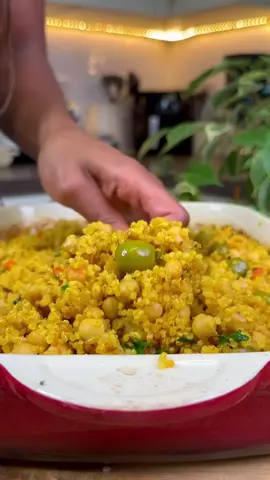 Episode 4 of FlavourFuel Bakes - a Moroccan-inspired baked quinoa dish! 🌿✨ This dish has stolen my heart and taste buds. Stay tuned for more exciting concoctions coming your way! Drop a 💛 in the comments if you’d like to see the Moroccan chicken alternative recipe 👀 Ingredients  2 cups quinoa 2 cans chickpeas 1/4 cup olive oil 4 garlic cloves 1 onion, diced 1 carrot, diced 1 tsp paprika 1 tsp turmeric 1 tsp ginger 1 tsp cumin 2 tsp ground coriander 1 tsp salt 1/4 cup fresh coriander 1/4 cup fresh parsley 1 lemon, sliced 1/2 cup pitted green olives 3 tbsp olive brine Directions 1. Preheat your oven to 180°C (350°F). 2. In a baking tray, combine 1/4 cup oil, onions, garlic, carrot, and spices (paprika, turmeric, ginger, cumin, ground coriander). Roast for 10 minutes until veggies are golden. 3. Dissolve a stock cube in 3 cups of boiling water to make vegetable stock. 4. Remove tray from oven, stir in chickpeas, green olives, quinoa, and the stock. 5. Cover with foil and bake for 40-45 minutes until quinoa is tender. 6. Fluff the quinoa with a fork, drizzle with lemon juice, stir in olive brine, coriander, and parsley. 7. Serve as a main dish, side dish, or portion into containers for meal prep. Enjoy! #plantbasednutrition #chickpearecipes #quinoarecipes #plantbasedfoods #moroccanfood  #moroccancuisine #plantbasedprotein #plantbasedpower #veggierecipes #proteinrecipe #plantain #easyrecipeideas #dinnergoals #mealpreprecipes 