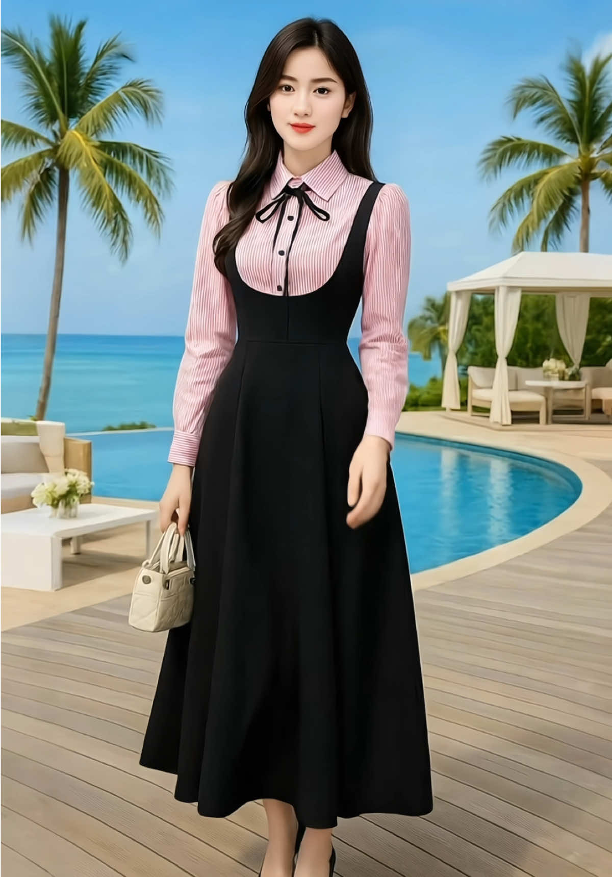 Váy thiết kế sơ mi cổ bẻ mix yếm dài duyên dáng trẻ trung và thanh lịch  @Tiểu vy store  @Tiểu vy store  @Tiểu vy store #vay #vayxinh #vaythietke #vaycongso #xuhuong 