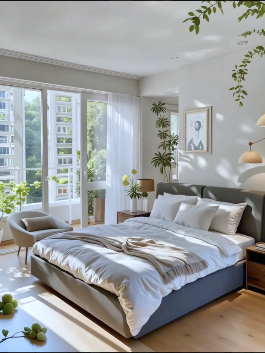 Phần 448: Đón Ánh Nắng Vào Nhà: Tuyệt Tác Nội Thất Minimalist & Mộc Mạc ☀️☕ Bước vào không gian sống bình yên, nơi thiết kế tối giản Scandinavian gặp gỡ ánh sáng tự nhiên và cây xanh. Tông màu trắng, xám nhạt kết hợp với sàn và đồ nội thất gỗ tạo nên cảm giác ấm áp, thư thái. Từ phòng khách ngập nắng, góc lò sưởi lãng mạn, đến phòng ngủ nhẹ nhàng. Đây là nơi lý tưởng để 