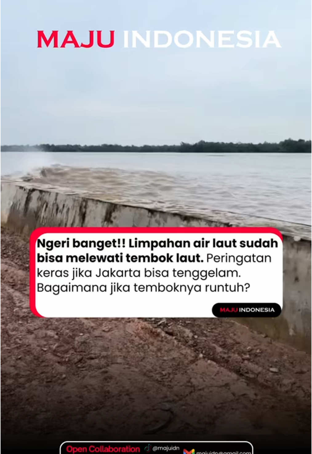 Gelombang pasang kembali menerjang kawasan pesisir Jakarta Utara. Dalam rekaman yang beredar, limpasan air laut tampak sudah melewati tembok penahan air. Kondisi ini memicu kekhawatiran warga, terutama terkait potensi kerusakan apabila tanggul tidak mampu menahan tekanan gelombang. Para ahli dan pihak berwenang mengingatkan bahwa fenomena seperti ini menjadi alarm penting bagi Jakarta yang menghadapi ancaman penurunan muka tanah dan kenaikan permukaan laut. Masyarakat diimbau tetap waspada, mengikuti informasi resmi dari pemerintah daerah, serta segera mengungsi jika terdapat peringatan lanjutan. ____________ #MajuIndonesia #MajuIDN #Indonesia #InfoBandung #Bandung #JakartaPusat #Jaksel #Jakpus #JakartaSelatan #JKTInfo #InfoSerpong #jawabarat #InfoTangsel #Tangerang #InfoTangerang #Jakarta #bekasi #InfoJakarta #infobekasi #Politik #Jabar #JawaBarat #InfoJabar #Prabowo #JakartaTenggelam #JakartaUtara #Jakut