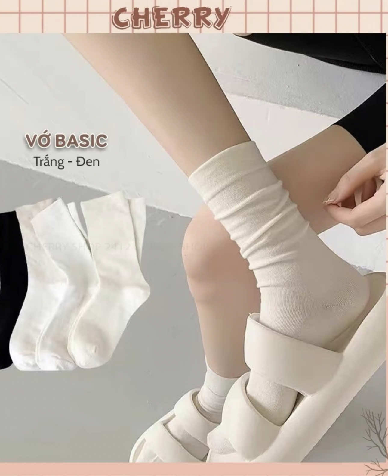 Tất vớ cổ cao chất liệu cotton thoáng khí phong cách basic dễ phối đồ #tất #tatdep #tatnamnu #xuhuong 