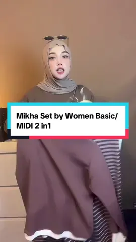 Mikha Set by Women Basic/ MIDI 2 in1#wanitahebat #onesetwanitakekinian #setelanwanitajumbo #setelanwanitakekinian 