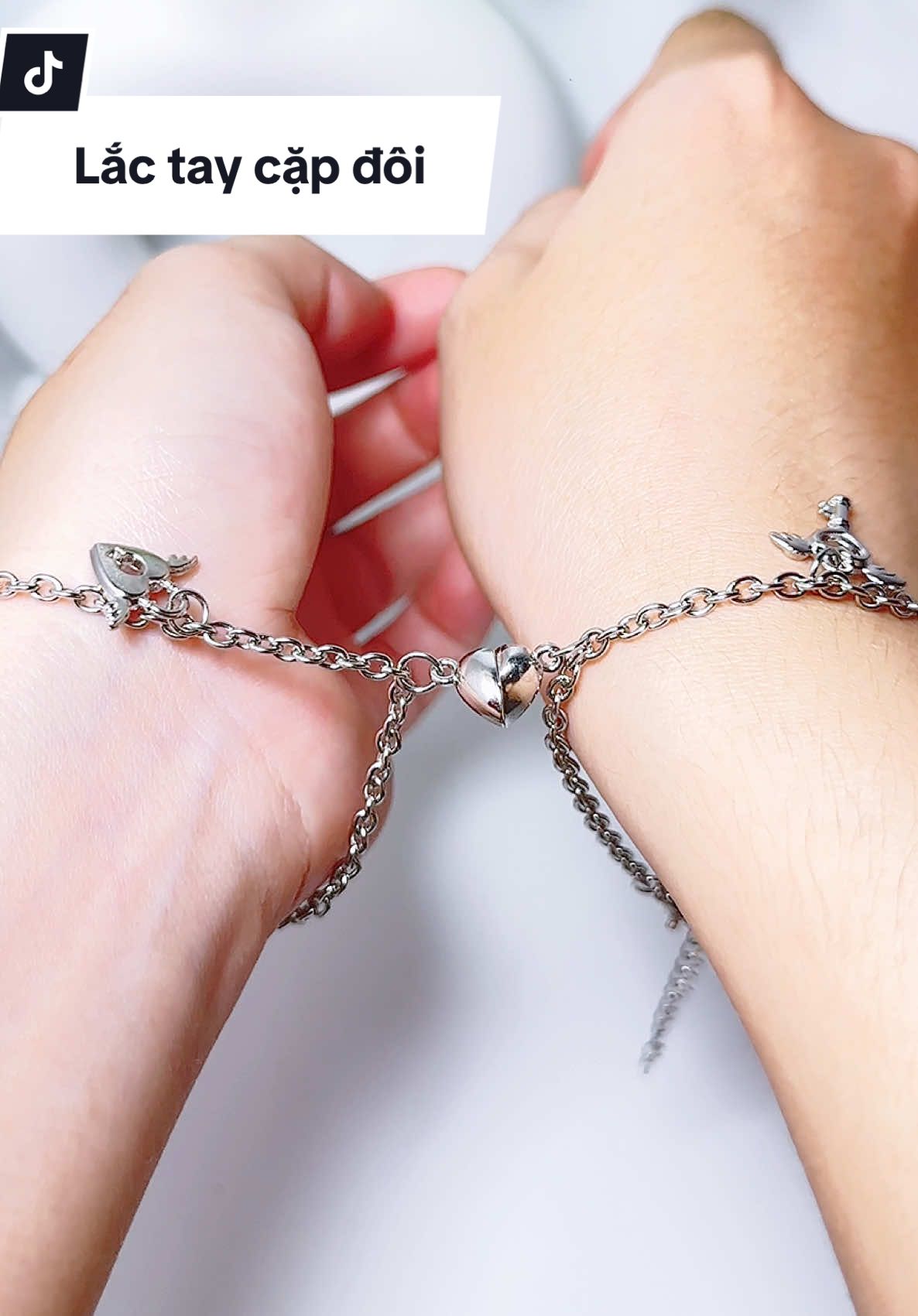 Lắc tay cặp, vòng tay cặp đôi hình tim#xuhuong #phukien #lactay #vongtay #phukienthoitrang 