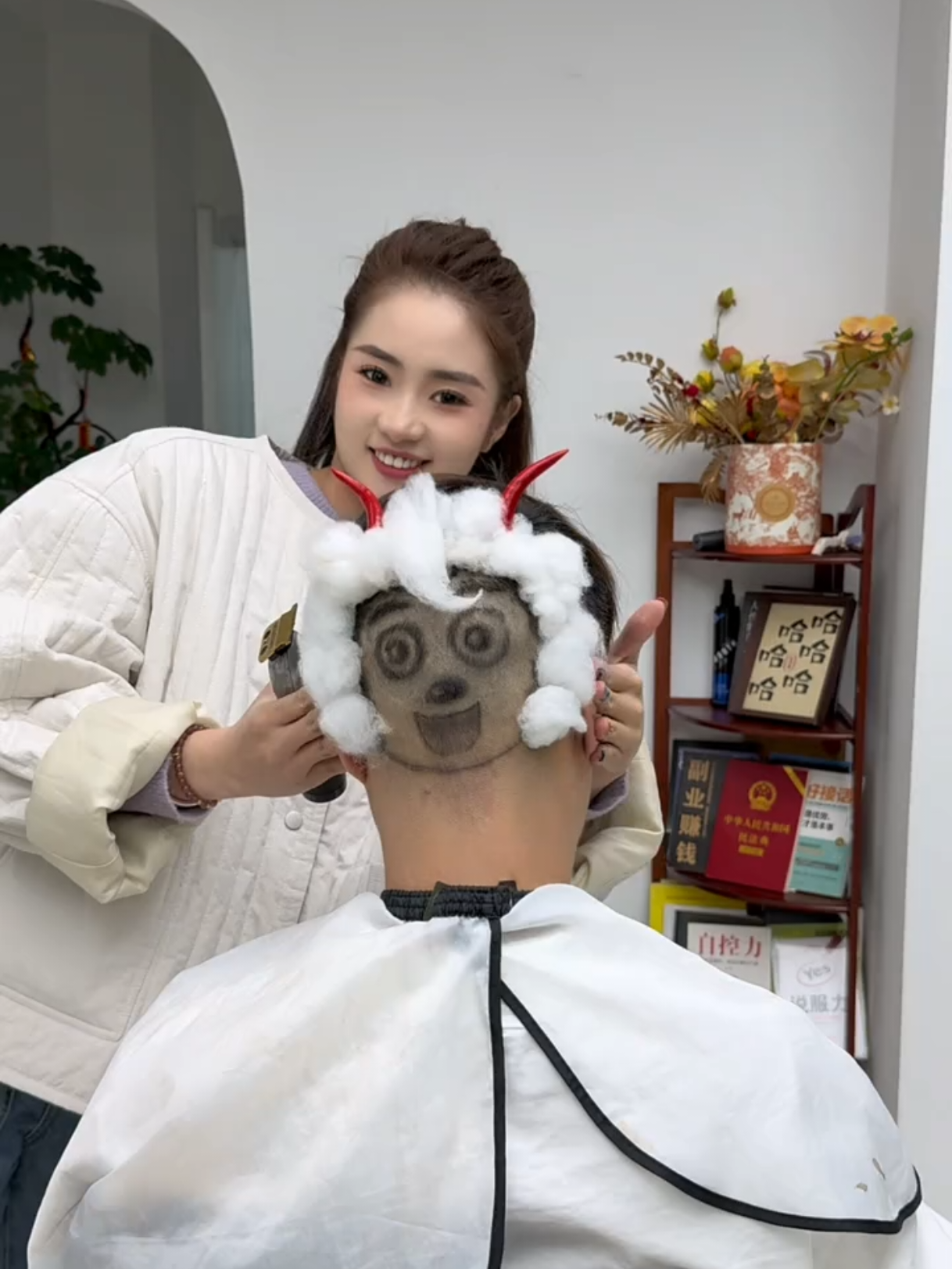 剪个发型祝大家每一天都美洋洋，#发型 #结果出乎意料 #羊村集合 #喜羊羊与灰太狼