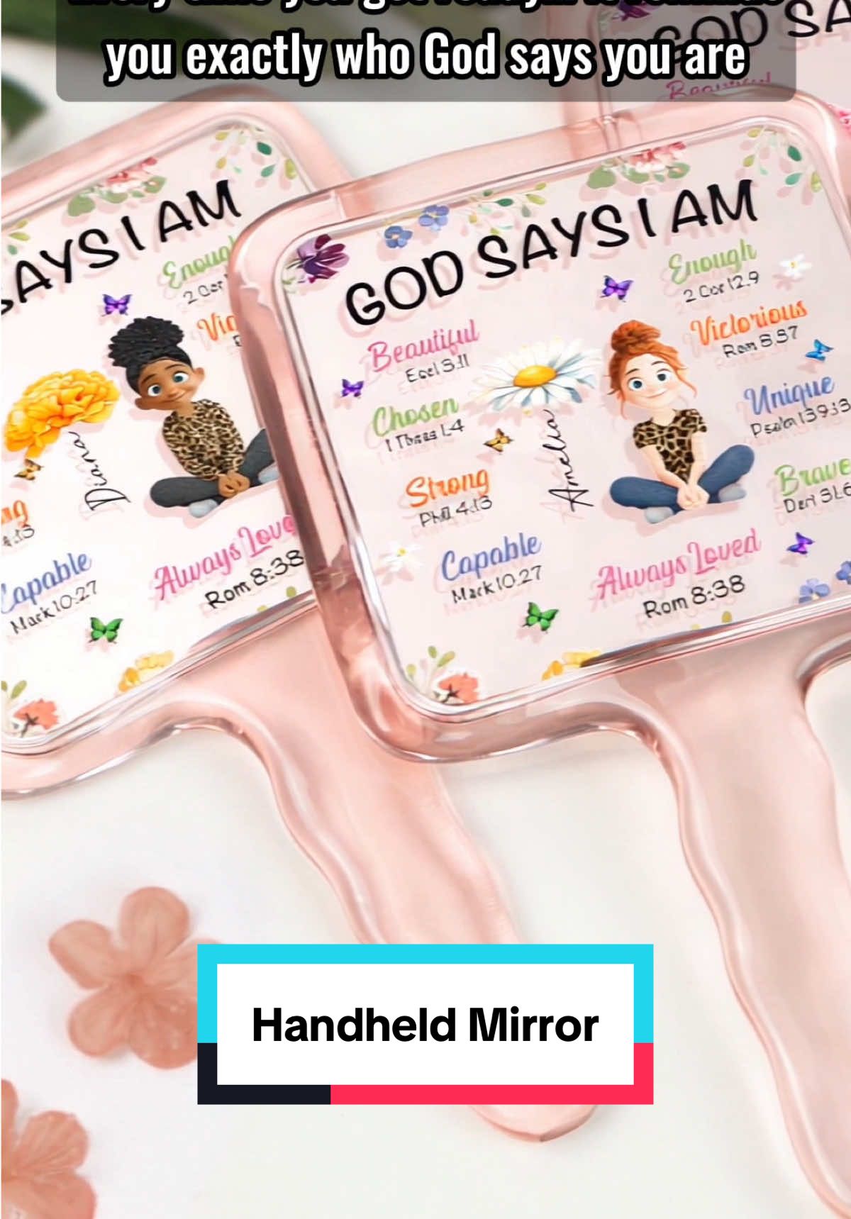 Hold on to who God says you are, sweet strong and loved ✨  #faithkids #birthflower #selfworth #littlebeliever #macorner 