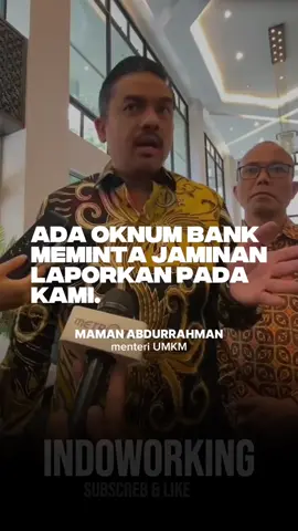 Menteri UMKM Maman Abdurrahman memastikan pinjaman Kredit Usaha Rakyat (KUR) hingga Rp100 juta tidak boleh dimintai agunan tambahan. Kebijakan ini berlaku untuk semua bank penyalur. 