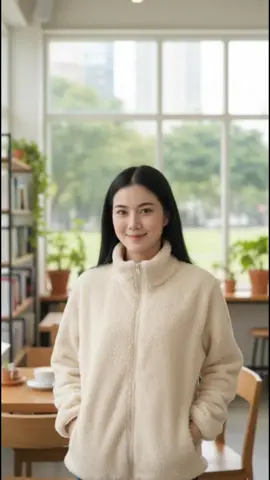 เสื้อคลุมแขนยาวสีพื้น เสื้อกันหนาว มีชิป ผ้าขนแกะ ทรงหลวม เบาบาง อบอุ่นสวมใส่สบาย##เสื้อกันหนาว #เสื้อผ้า แฟชั่น #TikTokป้ายยา#TikTokLooks