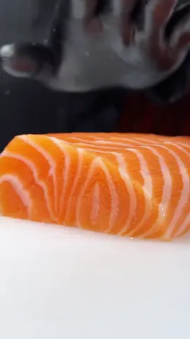 Just Enjoy This Big Fat Salmon—So Good It Leaves You Speechless! #LetsEatTogether #Salmon #SashimiLovers #Seafood #TooDeliciousToExplain