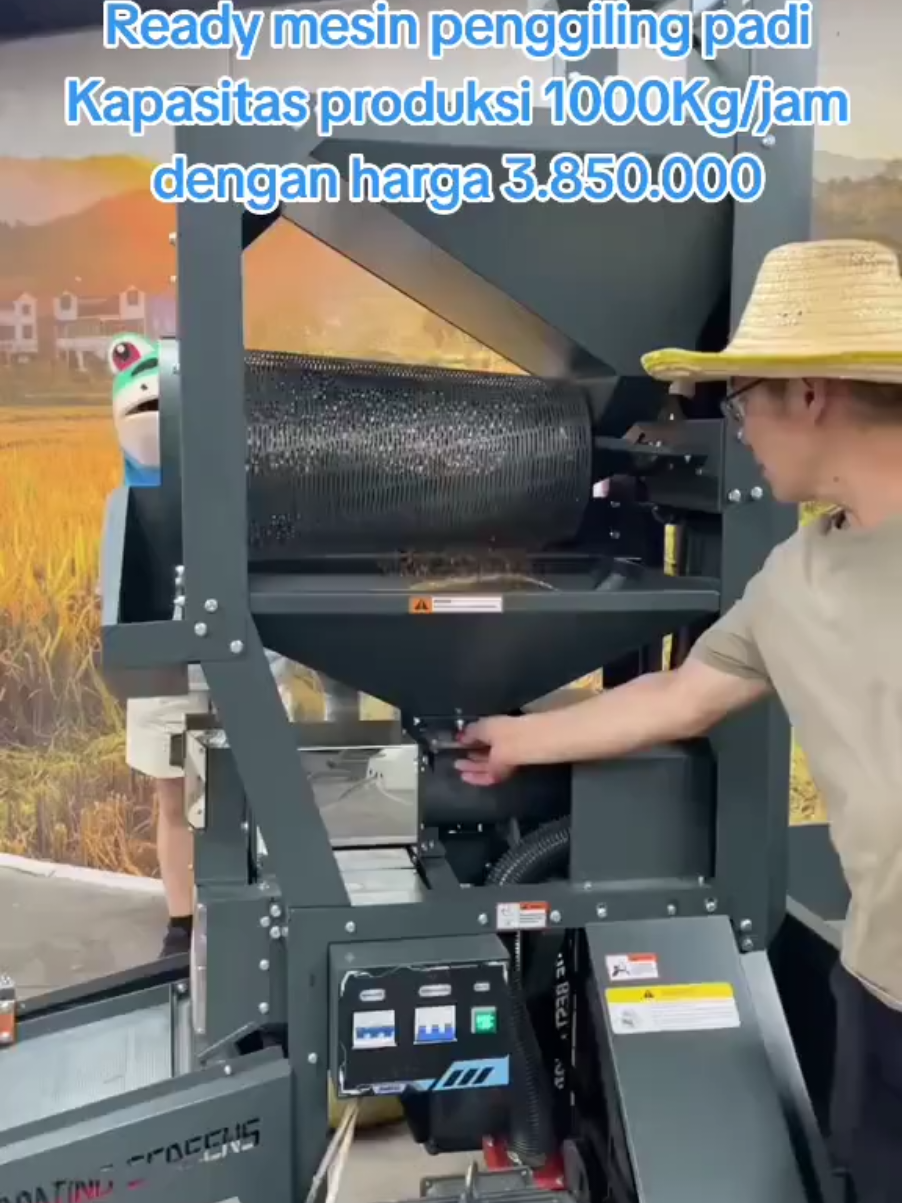 MESIN PENGGILING PADI TYPE GN2000 Harga 3.850.000 Spesifikasi GN2000 Rice Mill: - *Kapasitas Produksi*: 1000 kg/jam - *Sumber Daya*: Listrik (220V) - *Tenaga*: 15-20 kW (untuk fasilitas 5-10 TPD) - *Efisiensi Penggilingan*: ≥85% (penghilangan dedak) - *Tingkat Patah Beras*: ≤5% - *Konsumsi Daya*: ≤60 kWh/ton - *Bahan*: Stainless steel (saringan), alloy steel (roller) Model GN2000 Pro Max memiliki fitur: - Penggabungan sheller-milling komersial - Garansi hasil 72% - Mesin diesel untuk daerah dengan listrik tidak stabil - Kapasitas 1000 kg/jam #gilingpadi #penggilinganpadi #padi #promo #beranda 
