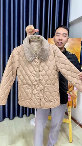 Áo khoác da lót lông trung niên cho mẹ