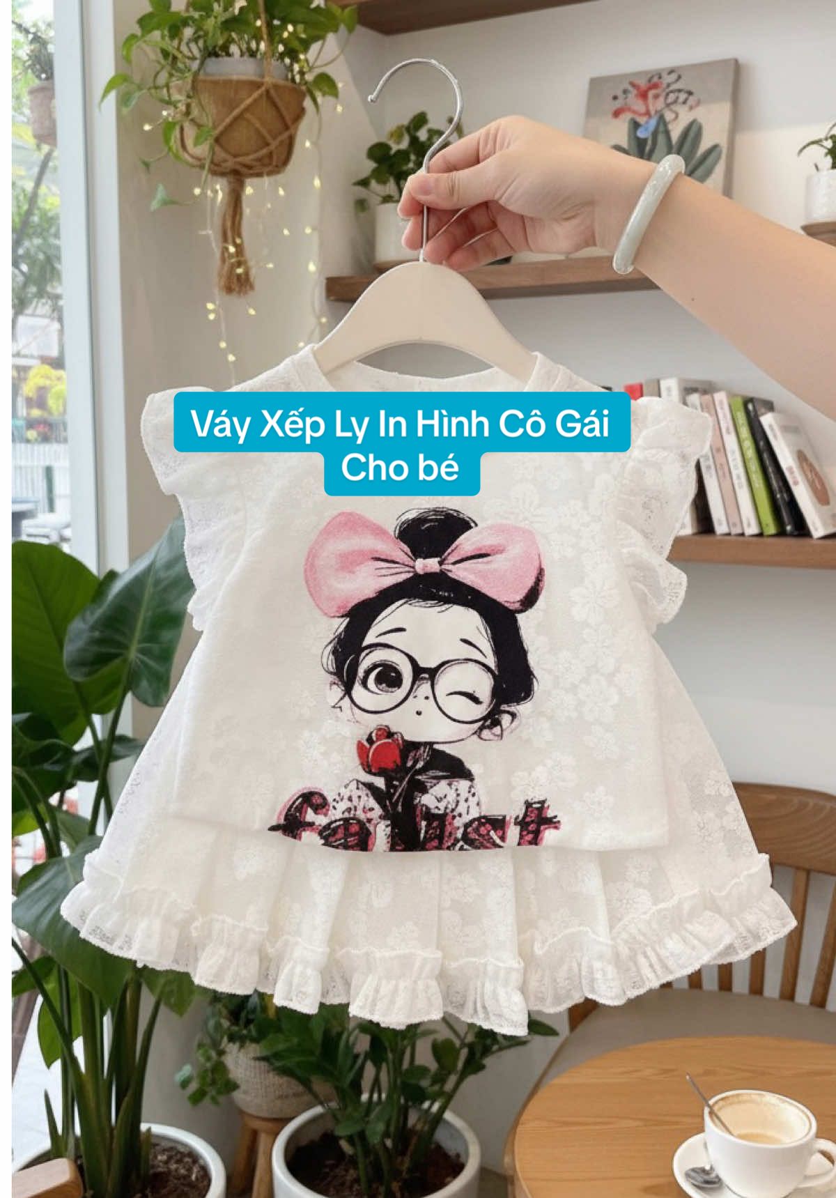 Váy Xếp Ly In Hình Cô Gái Họa tiết dễ thương #vaychobe #thoitrangtreem #tiktokshop #foryou 