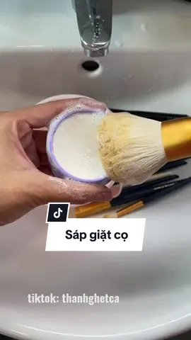 Sáp giặt cọ trang điểm #makeup 
