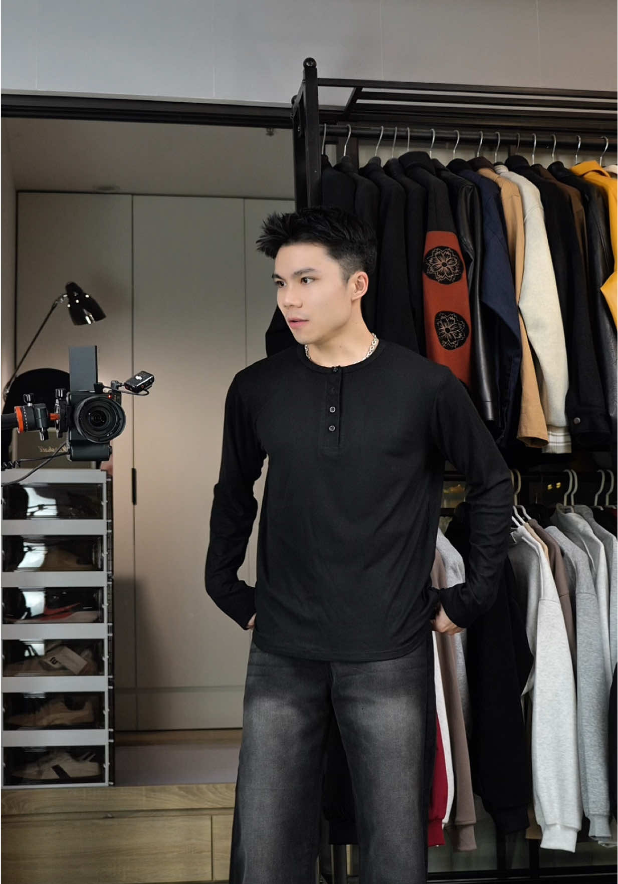 Áo Thun Dài Tay Henley Dinoman Vải Thun Tăm Mềm Nam Nữ #thanhdongian #goclamdep #review #fyp 