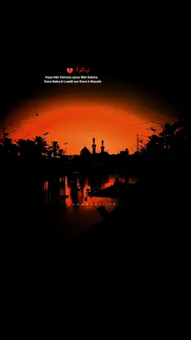 Haye Zahra(s.a)Haye Sakina(s.) . . . #shia #bibifatimazahraص #shahadat #unfreezemyacount #chandniii14 