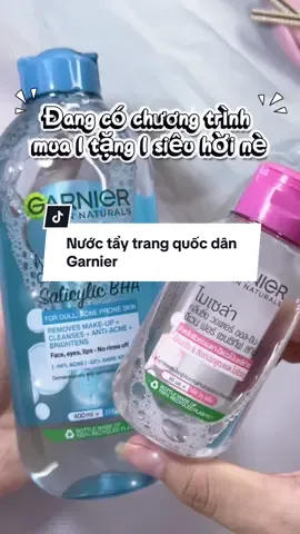Nước tẩy trang quốc dân Garnier, nhiều phiên bản phù hợp với mọi loại da🌱 Nay còn có phiên bản mới siêu chất, thử nhen🍃 Zá đang ưu đãi lắm, lại có chương trình tặng 🎁  #nuoctaytranggarnier #garnier #reviewnuoctaytrang #reviewlamdep #viraltiktok 