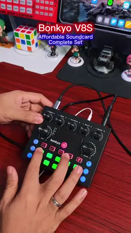 Bonkyo V8s Soundcard & M996 Mic Audio Usb External Mixer Bluetooth Mic For Phone Pc Live Complete Set Sound Card - High-Quality Audio Recording 💙✅ #soundcard #bonkyo #live #livestream #podcast 
