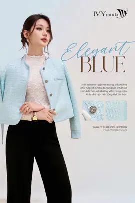 ELEGANT BLUE | SUNLIT BLUE COLLECTION  Thiết kế khoác tweed thời trang mà vẫn ấm áp cho quý cô công sở hiện đại diện ngày lạnh.  Dáng ngắn trẻ trung, cổ tròn tối giản và đường viền ton-sur-ton tinh xảo giúp chiếc áo toát lên vẻ sang trọng ngay khi khoác lên người. Khuy kim loại ánh nhẹ tạo điểm nhấn hiện đại, mang hơi thở thời trang cao cấp. Dễ phối cùng váy liền, đầm dệt kim hay quần tây – chân váy, chiếc áo trở thành lựa chọn hoàn hảo cho nàng khi muốn hoàn thiện diện mạo thanh lịch và thời thượng trong tích tắc. #IVYmoda #SunlitBlue #newlookbook #elegantcomfort #congsohiendai    -------------------- IVY moda - Tuyên ngôn thời trang của tôi ❣️ Ivy moda An Giang  🏠 221/7 Hà Hoàng Hổ , P.Long Xuyên , An Giang  📞CSKH về sản phẩm, dịch vụ: 0949.054.780 📍Hệ thống cửa hàng: bit.ly/IVYmoda_DScuahang 🌎Tham khảo SP: bit.ly/IVYmoda_online  ☎ Hotline mua hàng: 0296.2479818 💃🏻 Dịch vụ thử đồ tại gia: https://ivymoda.com/landing/styling-roôm IVY moda