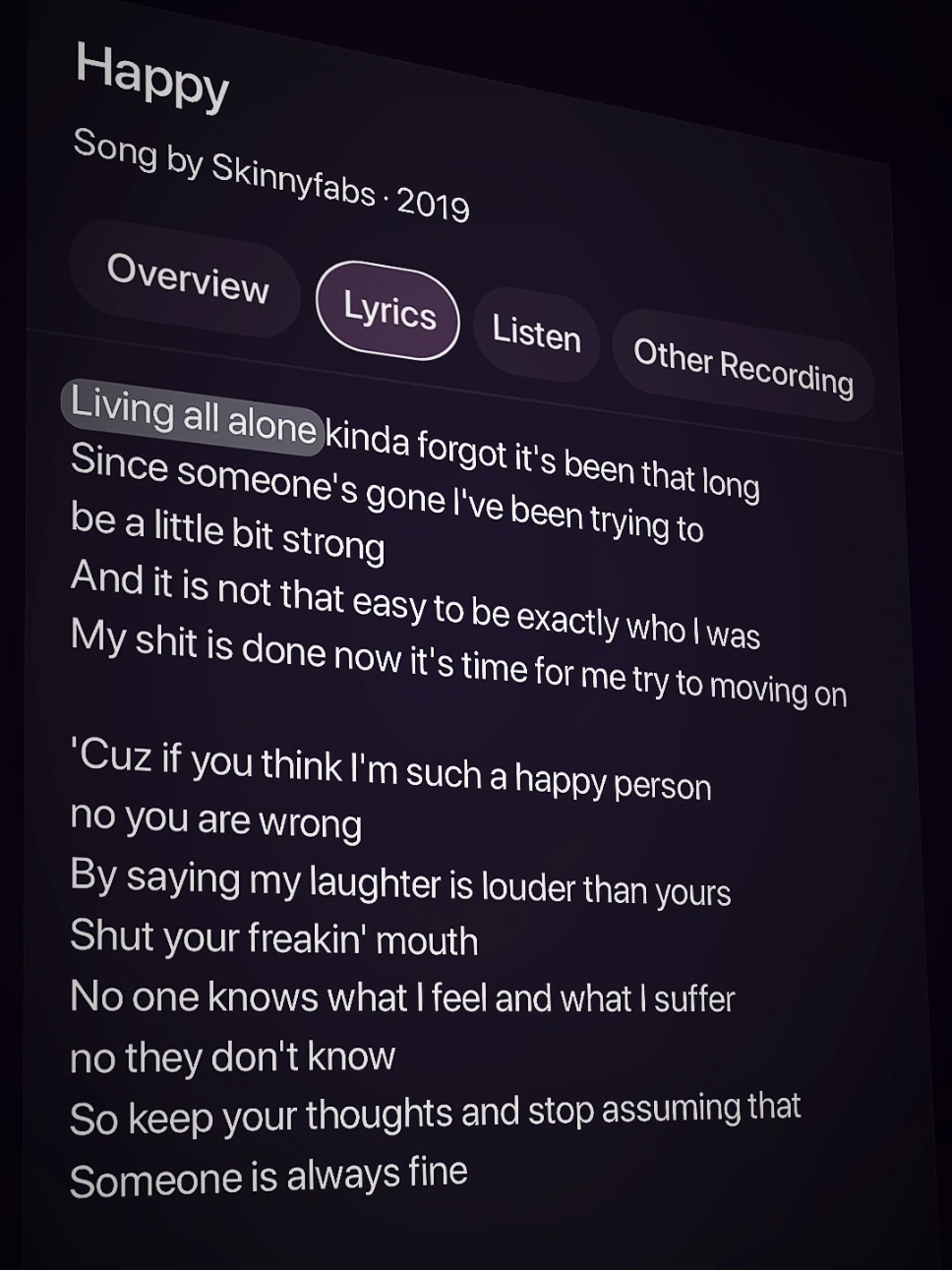Happy 🎧🎶 #lyrics #music #skinnyfabs #foryou #lyriqueenn 