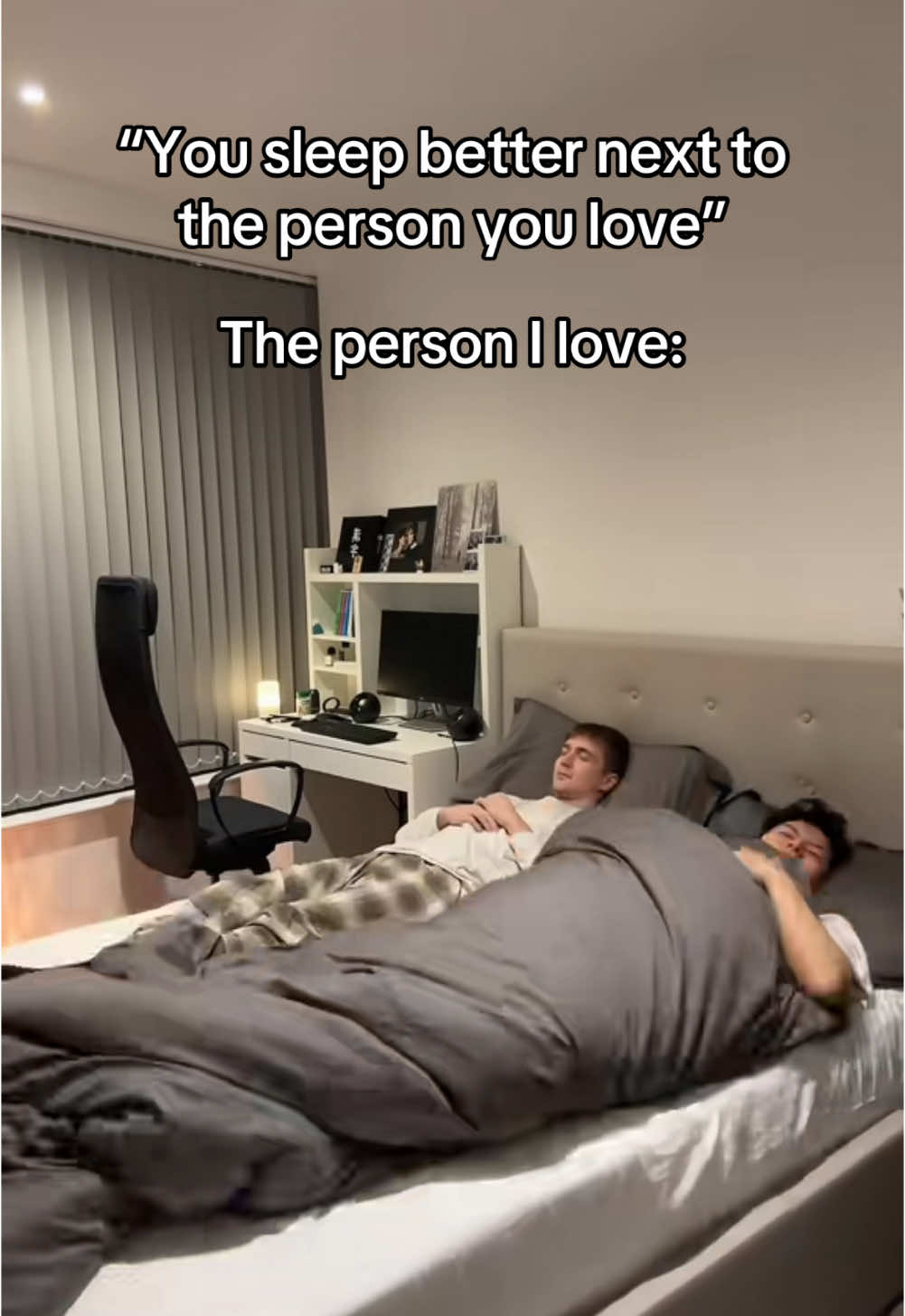 Average couple’s sleeping experience #fyp #onthisday 