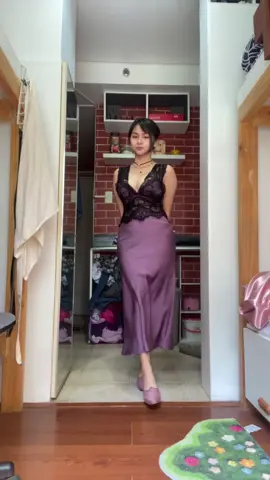 bday dinner dress tonightttt #thrifttok #purple #purpledress 