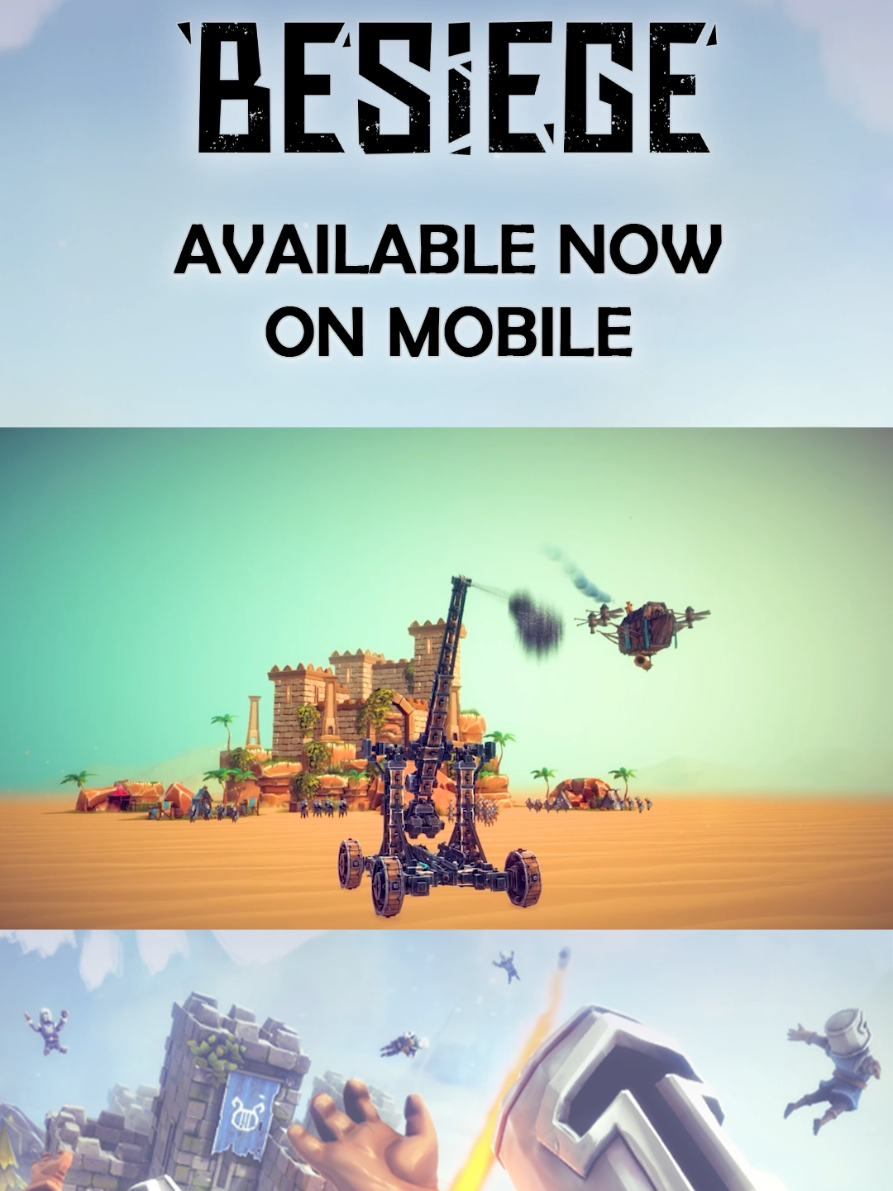 It's time to show what your mind is capable of! #Besiege , the building game from @Spiderling Studios  where you construct machines to annihilate armies and obliterate castles is now availble on mobile! And it's Free-To-Try! And to celebrate the launch, Besiege is also at 10% off during its first week! (and it won't cost you more if you add 15 wheels and 8 flamethrowers to your design...just saying) 🍎 bit.ly/Besiege-iOS 🤖 bit.ly/Besiege-Android #BuildWithBesiege #IndieGames #Gaming #Mobilegame 