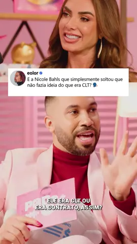 Nicole Bahls se confundiu durante um bate-papo no podcast do Gil do Vigor quando admitiu não saber o que significava “CLT”.   Gil logo explicou que CLT se refere ao regime de trabalho com carteira assinada, regido pela Consolidação das Leis do Trabalho.   A gafe arrancou risadas e até empatia: muitos internautas disseram que já dividiram a mesma dúvida.   #ni#nicolebahlsi#gildovigorl#clty#fyo#foryou