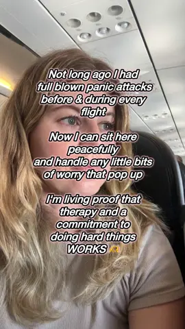 Doing exposure therapy (it's a specific & systematic type of therapy for panic disorder--it's NOT 'white knuckling' through things) changed my life and my fear of flying I still have moments of anxiety, but now I can handle them and not feel stuck in my cycle of panic  If you are struggling like I was, seek professional help & do the hard work to change It's not easy, but it's worth it 🫶