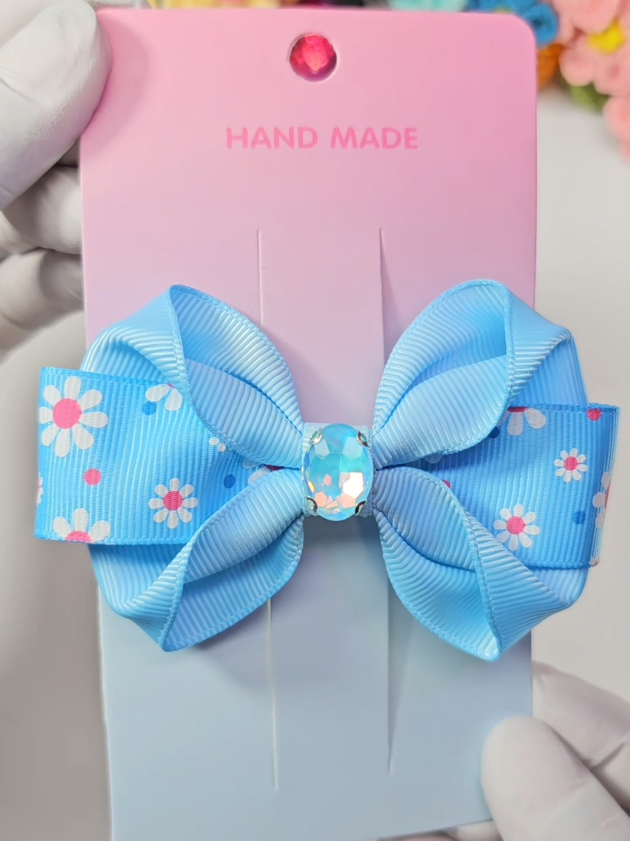 DIY Hair bow clips #DIY #Ribbon #bow #tutorial #fyp 
