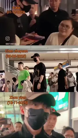 tiga gege china ku sudah ke Jakarta di waktu yg beda tp outfit sm serba hitam🤩juriga mereka udah janjian dulu sblm otw🤭#chenzheyuan#xukai #zhouyiran