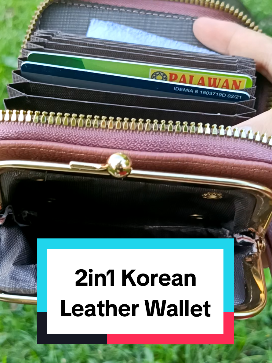 2in1 Korean Wallet! Leather na may free handle pa! #koreanwallet  #2in1  #leatherwallet  #wallet  #giftideas 
