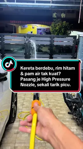 Kereta berdebu, rim hitam & pam air tak kuat? Pasang je High Pressure Nozzle, sekali tarik picu → semburan terus jadi laser jet#nozzlespray #highpressurenozzle 